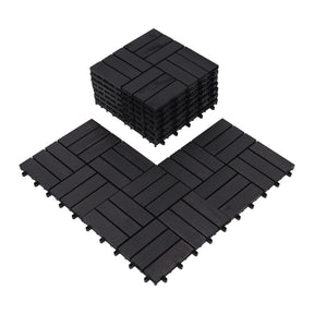 Bliss Outdoors Hardwood 12-Slat Interlocking Deck Tiles