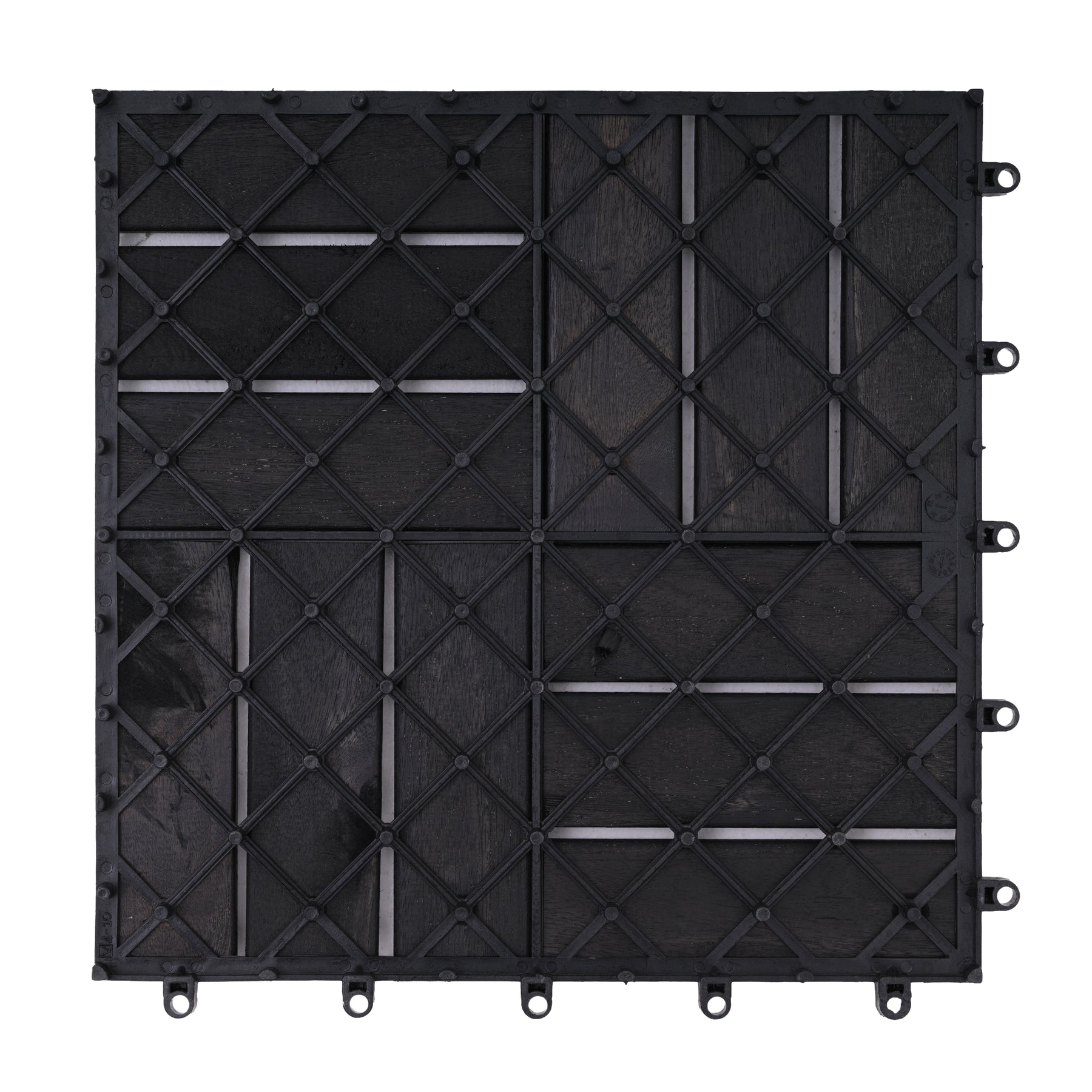 Bliss Outdoors Hardwood 12-Slat Interlocking Deck Tiles