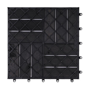 Bliss Outdoors Hardwood 12-Slat Interlocking Deck Tiles