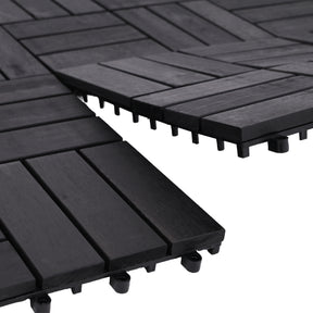 Bliss Outdoors Hardwood 12-Slat Interlocking Deck Tiles