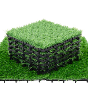 Bliss Outdoors 12"x12" Artificial PP Grass Interlocking Tiles | Green