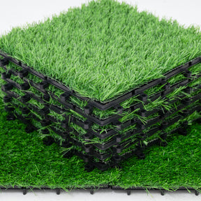 Bliss Outdoors 12"x12" Artificial PP Grass Interlocking Tiles | Green