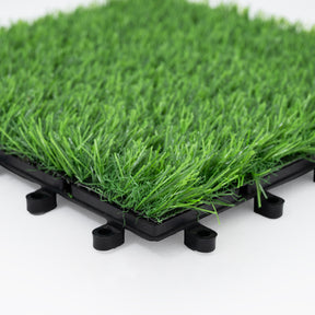 Bliss Outdoors 12"x12" Artificial PP Grass Interlocking Tiles | Green