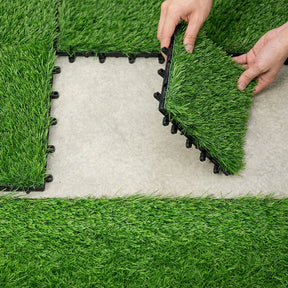 Bliss Outdoors 12"x12" Artificial PP Grass Interlocking Tiles | Green