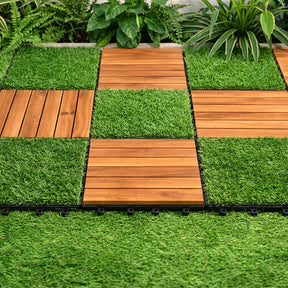 Bliss Outdoors 12"x12" Artificial PP Grass Interlocking Tiles | Green