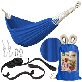 Bliss Hammocks Double Hammock in a Bag W/ Rope loops + Hanging Hardware + Universal Multi-Loop Suspension System | 60-in. Wide | 265 Lb. Capacity