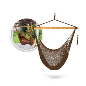 Island Rope Hammock Chair w/ Spreader Bar & Hanging Hardware | 40-in. Wide | 265 Lb. Capacity
