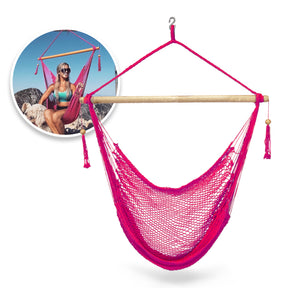 Island Rope Hammock Chair w/ Spreader Bar & Hanging Hardware | 40-in. Wide | 265 Lb. Capacity