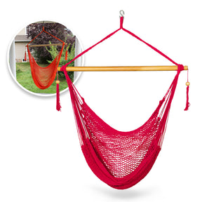 Island Rope Hammock Chair w/ Spreader Bar & Hanging Hardware | 40-in. Wide | 265 Lb. Capacity