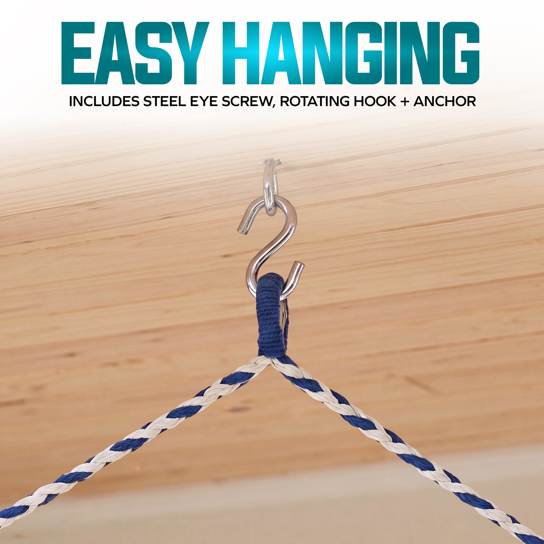 Island Rope Hammock Chair w/ Spreader Bar & Hanging Hardware | 40-in. Wide | 265 Lb. Capacity
