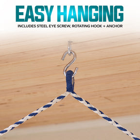 Island Rope Hammock Chair w/ Spreader Bar & Hanging Hardware | 40-in. Wide | 265 Lb. Capacity