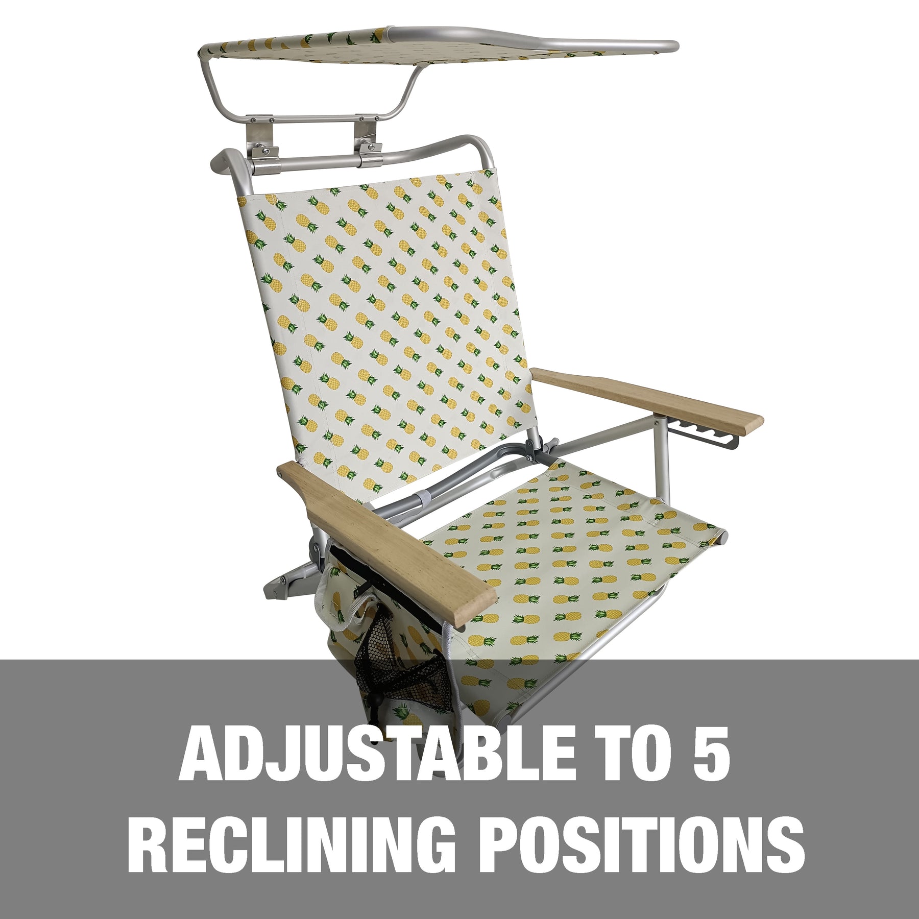 Adjustable to 5 reclining positions.