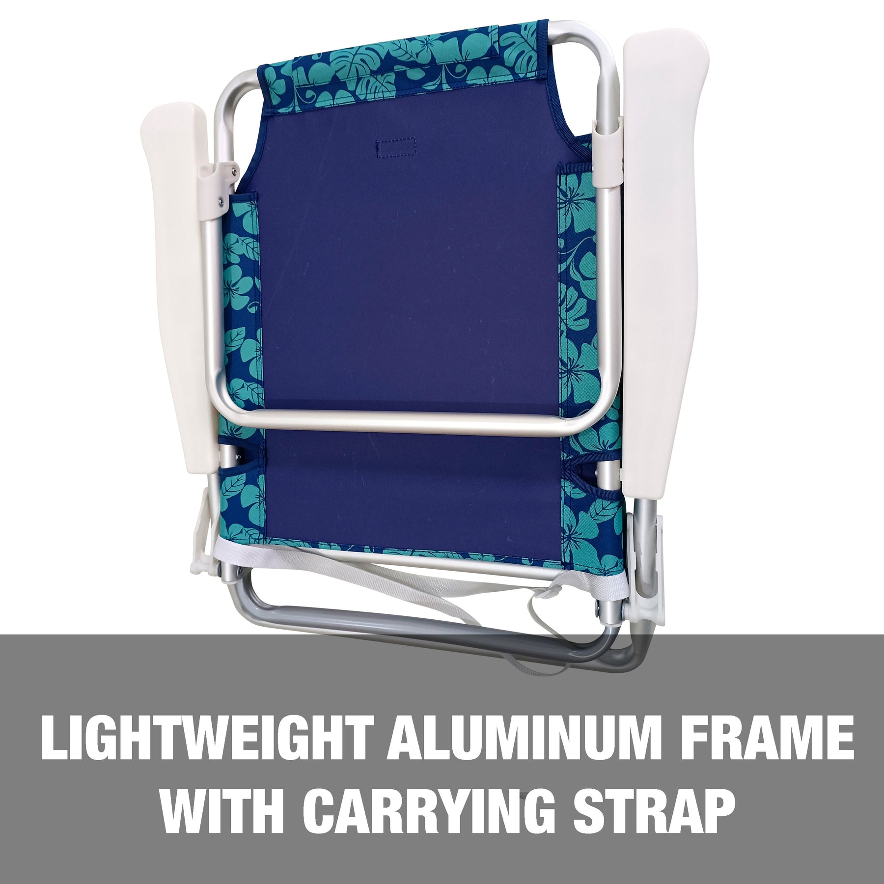Bliss Hammocks Folding Beach Chair has a lightweight aluminum frame with a carrying strap.