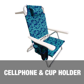 Bliss Hammocks Folding Beach Chair has a cellphone and cup holder.
