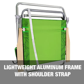 Bliss Hammocks Foldable Beach Chair has a lightweight aluminum frame with a shoulder strap.