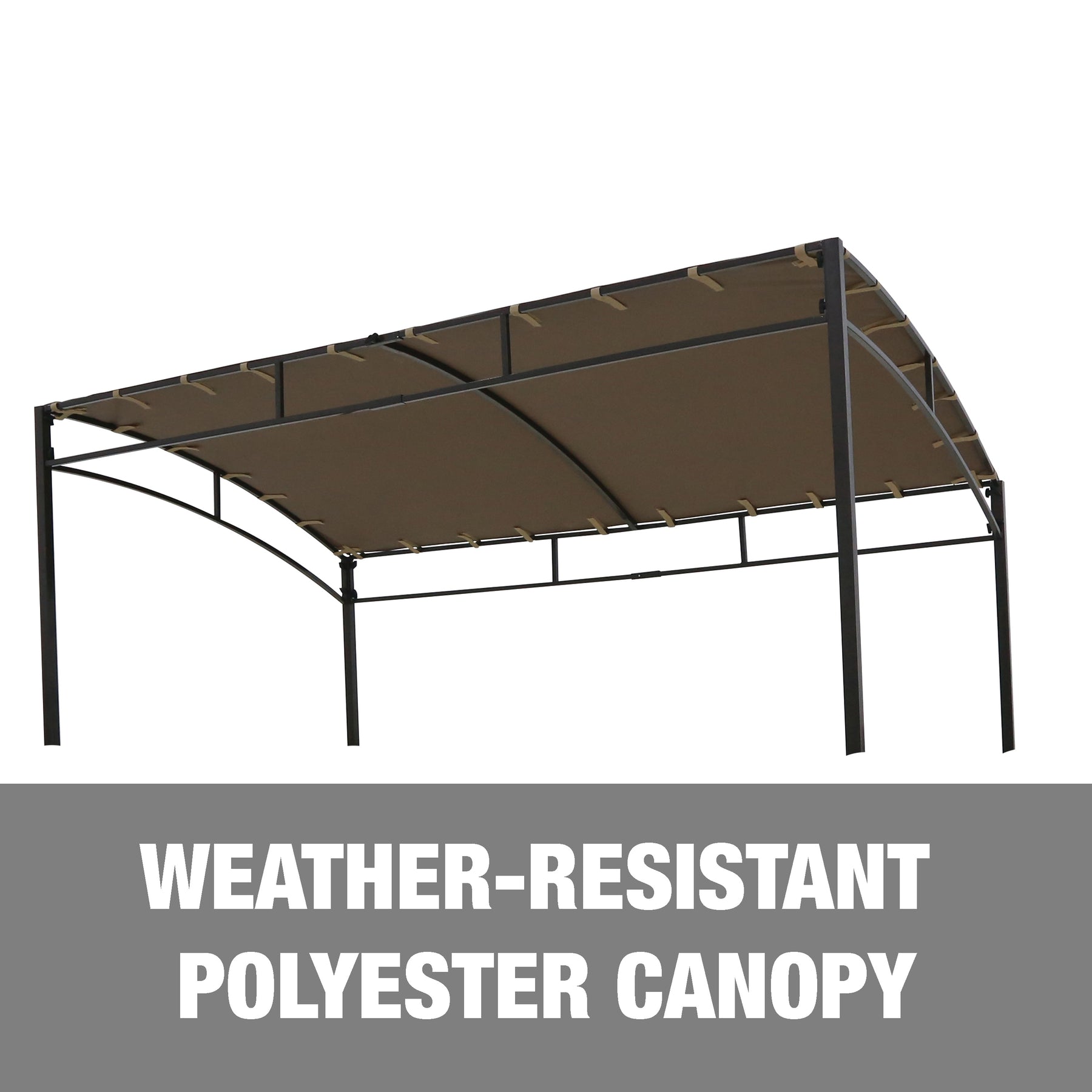 Weather-resistant polyester canopy.