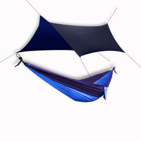 Bliss Hammocks 52-inch Royal Blue Camping Hammock and an XL Rain Tarp Shelter.