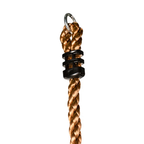 Close-up of the rope loop for the Bliss Outdoors Rope Climber Swing that enables it to hang.