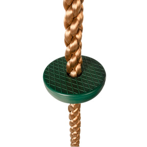 Close-up of a foot-holder on the rope of the Bliss Outdoors Rope Climber Swing.