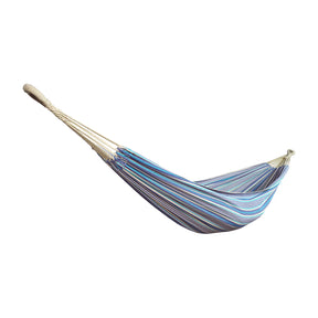 Bliss Hammocks 40-inch Wide Hammock in a Bag with Hand-woven Rope loops in the sail cloth stripe variation.