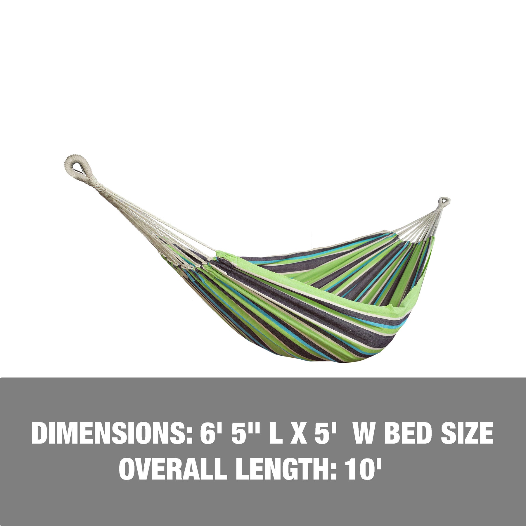 Dimensions: 6 feet 5 inches long, 5 feet wide with an overall length of 10 feet.