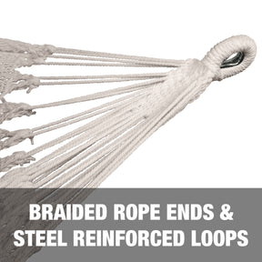 Brazilian Style Oversized Rope Hammock w/ Hanging Hardware | 60-in. Wide | 450 Lb. Capacity