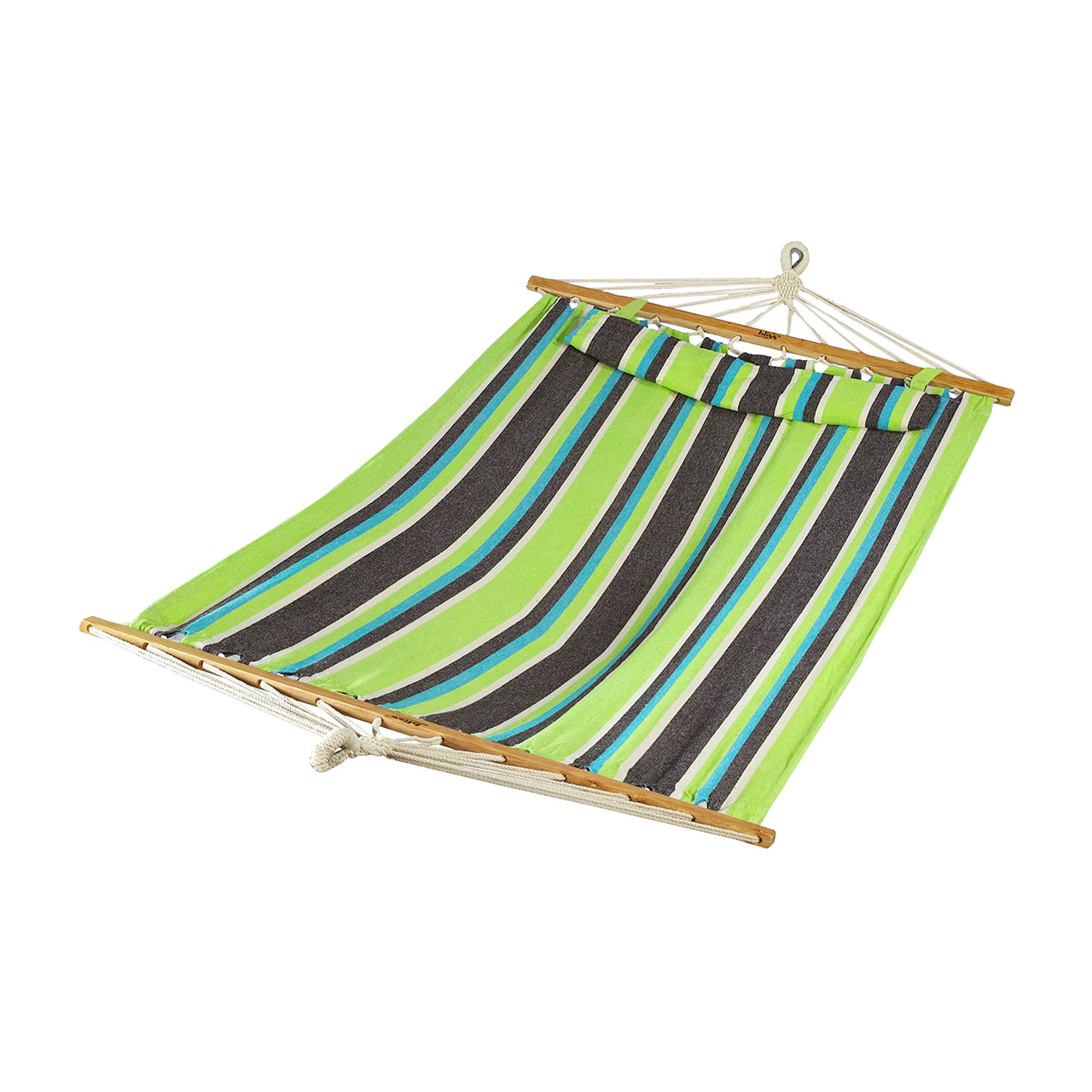 Bliss Hammocks 48-inch Wide Caribbean Hammock with Pillow, Velcro Straps, and Chains in the country club variation.
