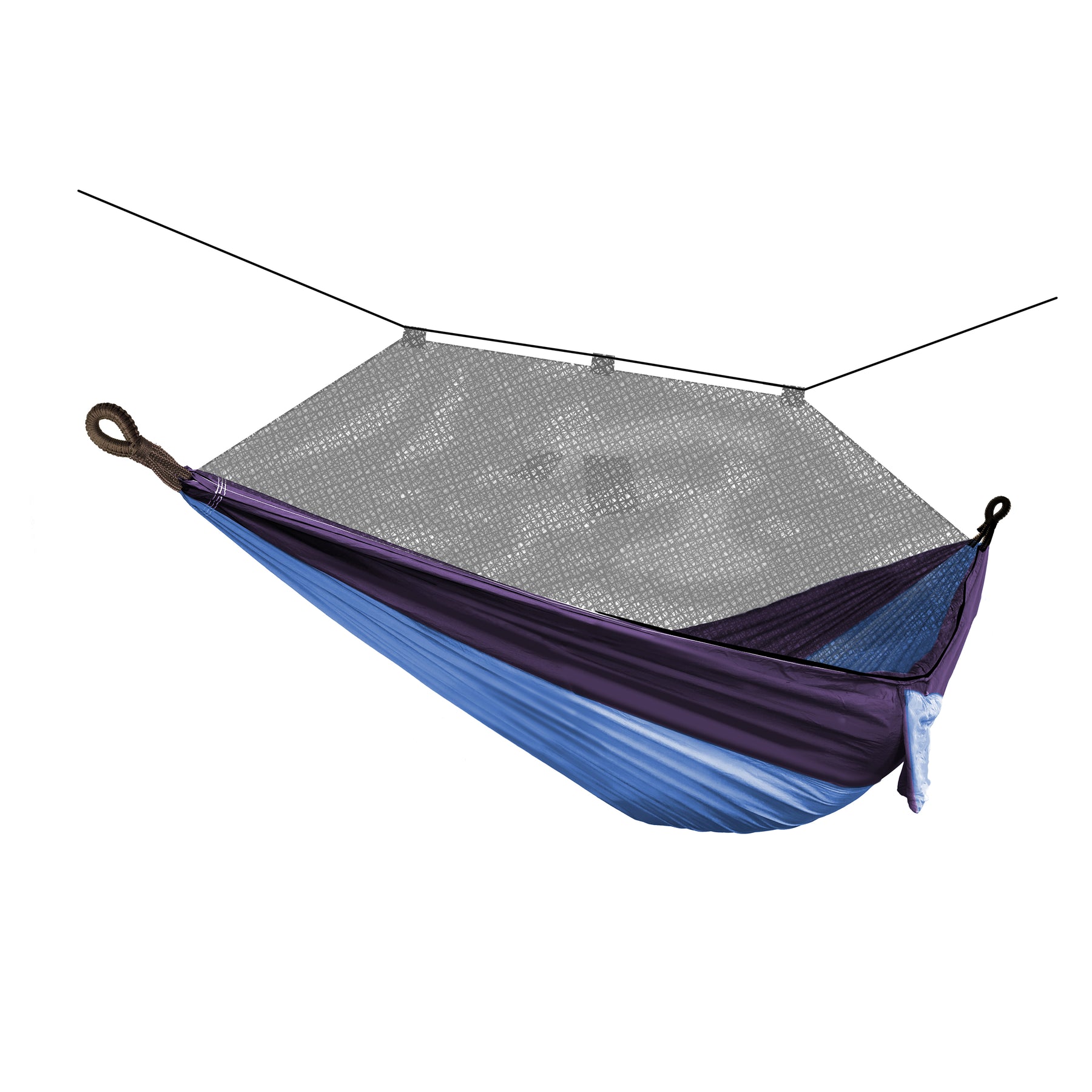 Bliss Hammocks 54-inch Wide Hammock in a Bag with mosquito net and tree straps in the royal bliss variation.