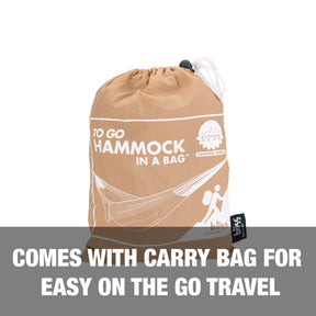 Bliss Hammocks 52-inch Wide Hammock in a Bag comes with a carry bag for easy on the go travel.