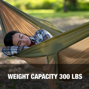 Bliss Hammocks 52-inch Wide Hammock in a Bag has a weight capacity of 300 pounds.