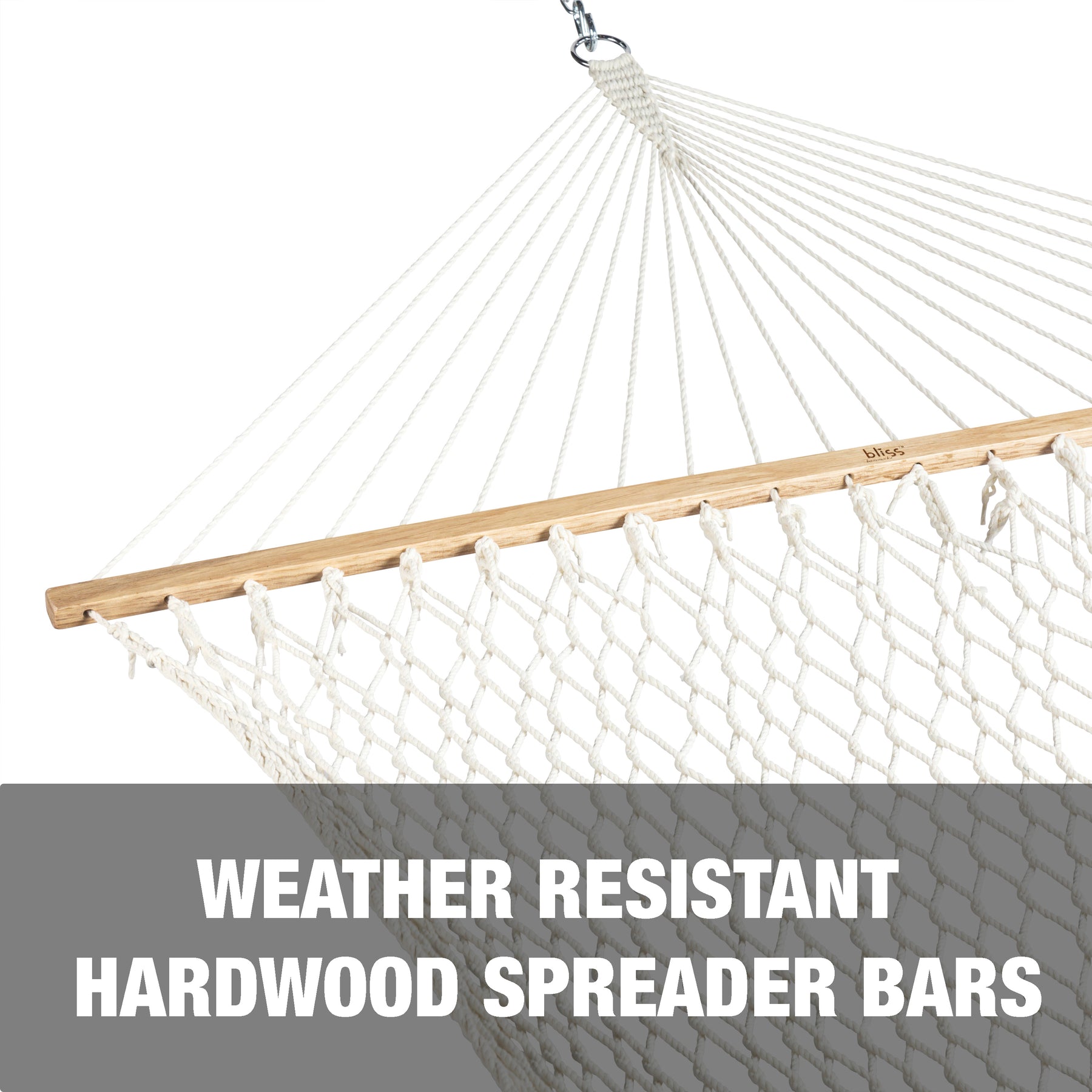 Weather resistant hardwood spreader bars.