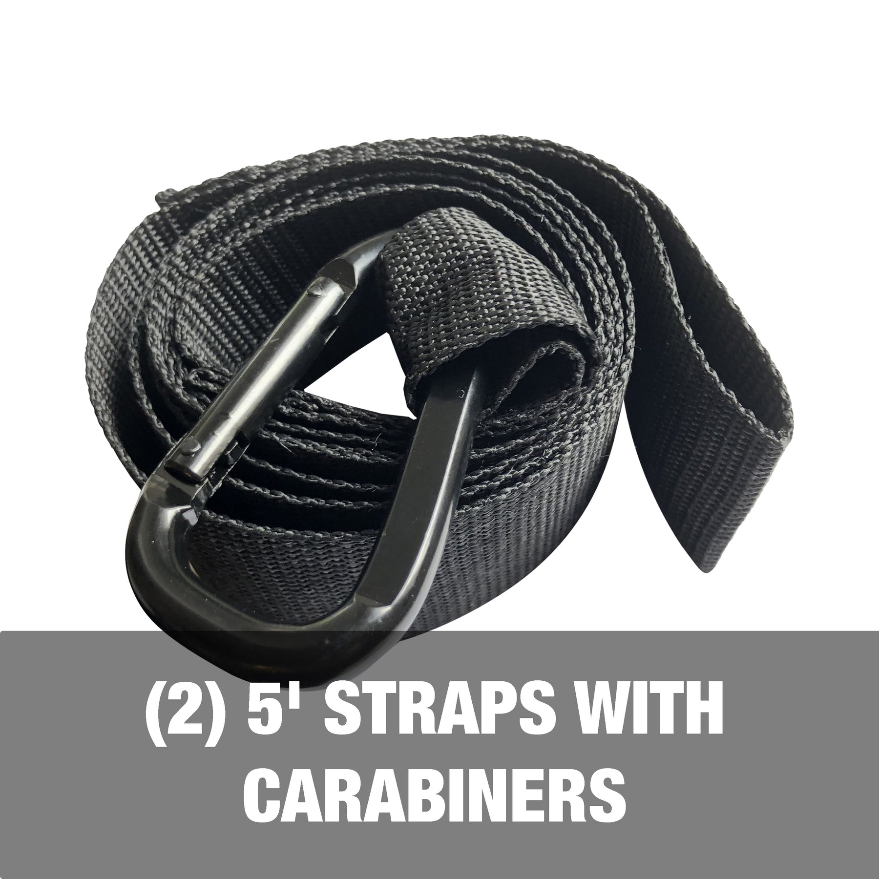 2 5-foot straps with carabiners.