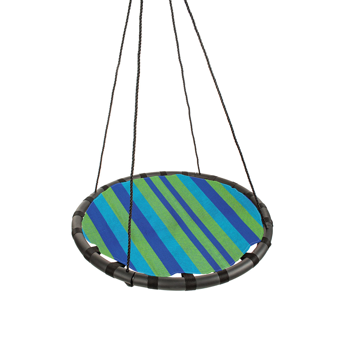 Bliss Outdoors Striped Fabric Tree Glider with Hanging Kit.