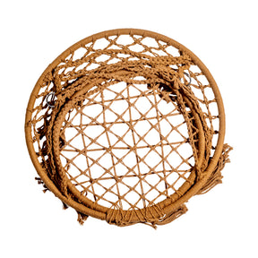 Bottom view of the Bliss Hammocks 31.5-inch Wide Brown Macramé Swing Chair.