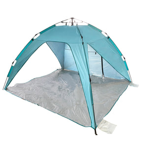 Bliss Hammocks Pop-Up Beach Tent With Carry Bag in the Blue and Teal variation.