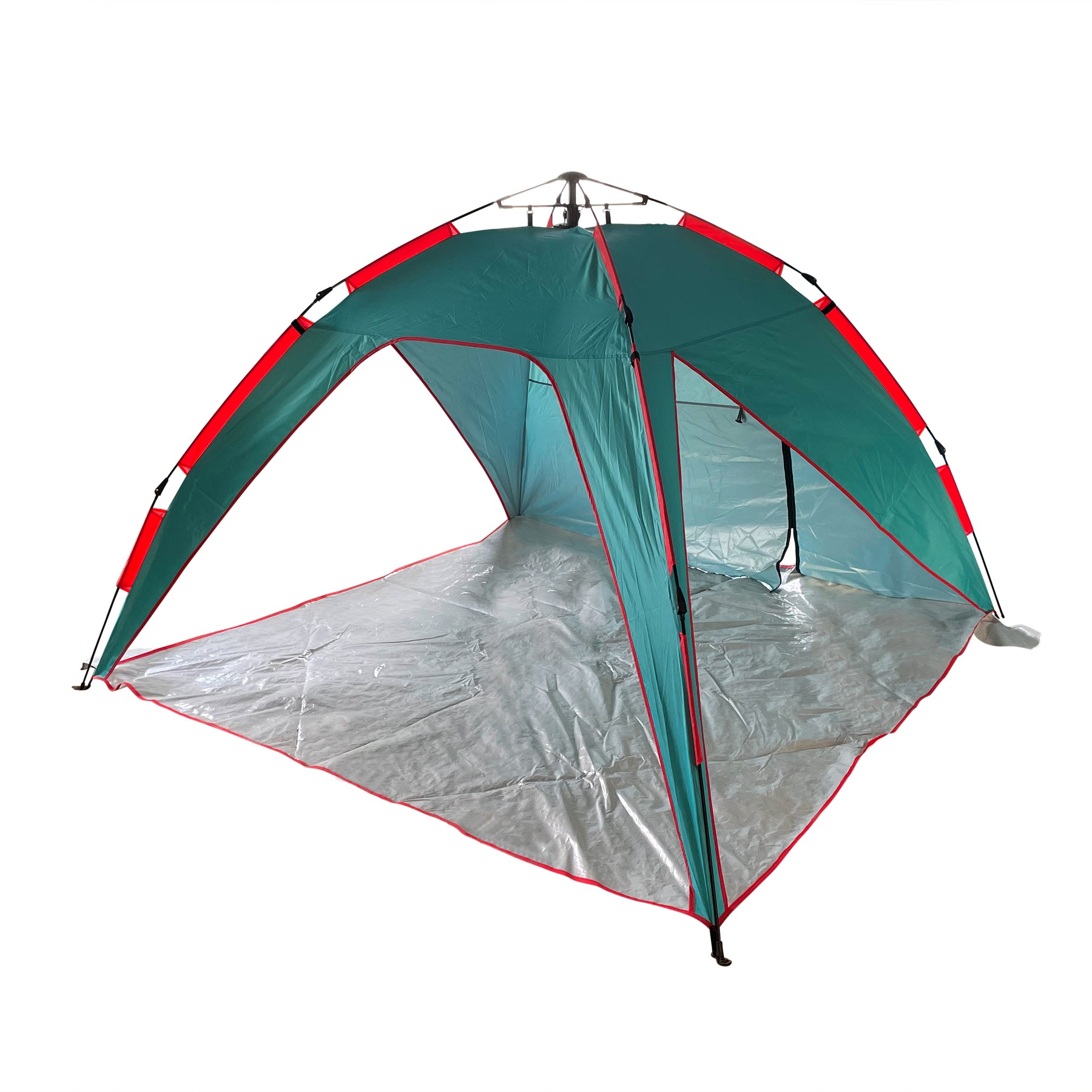 Bliss Hammocks Pop-Up Beach Tent With Carry Bag in the teal and orange variation.
