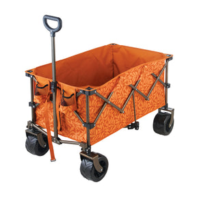 Bliss Hammocks 36-inch Collapsible Garden Cart/Beach Wagon in the Amber Leaf variation.