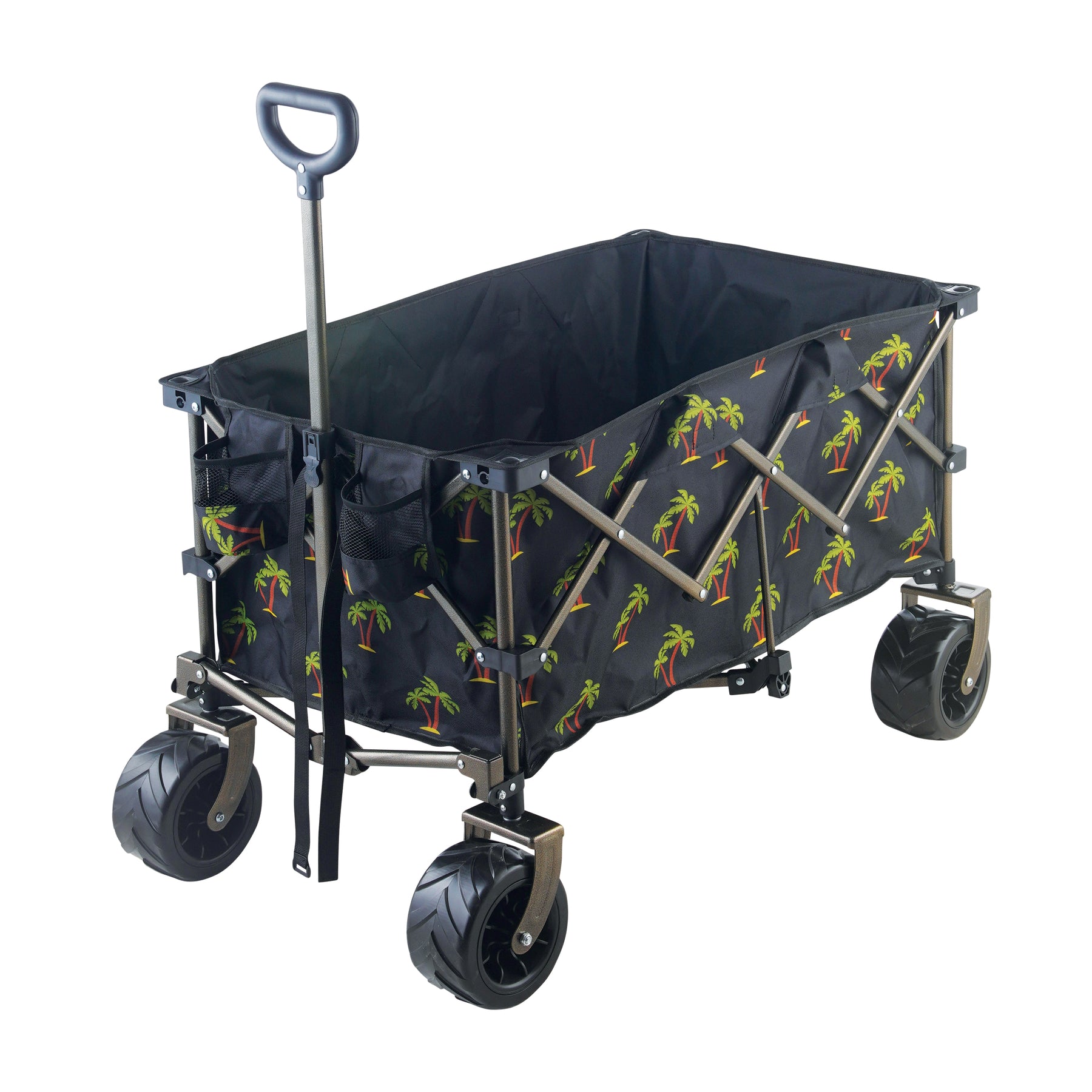 Bliss Hammocks 36-inch Collapsible Garden Cart/Beach Wagon in the Palm Tree variation.