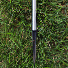 Close-up of the stake on the 14-inch Solar LED Pathway Light.