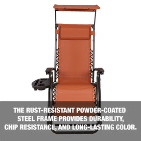 The rust-resistant powder-coated steel frame provied durability, chip resistance, and long-lasting color.