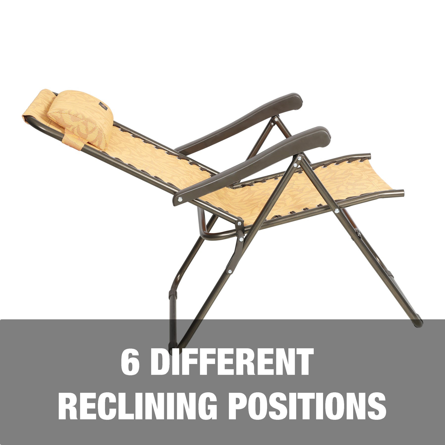 6 different reclining positions.