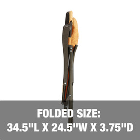 Folded size: 34.5-inch length, 24.5-inch width, and 3.75-inch depth.