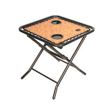 Bliss Hammocks 20-inch Folding Side Table with 2 Built-In Cup Holders in the amber leaf variation.