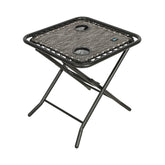 Bliss Hammocks 20-inch Folding Side Table with 2 Built-In Cup Holders in the diamond jacquard variation.
