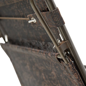 Close-up of the frame on the 27-inch Wide Brown Jacquard Rocking Chair.