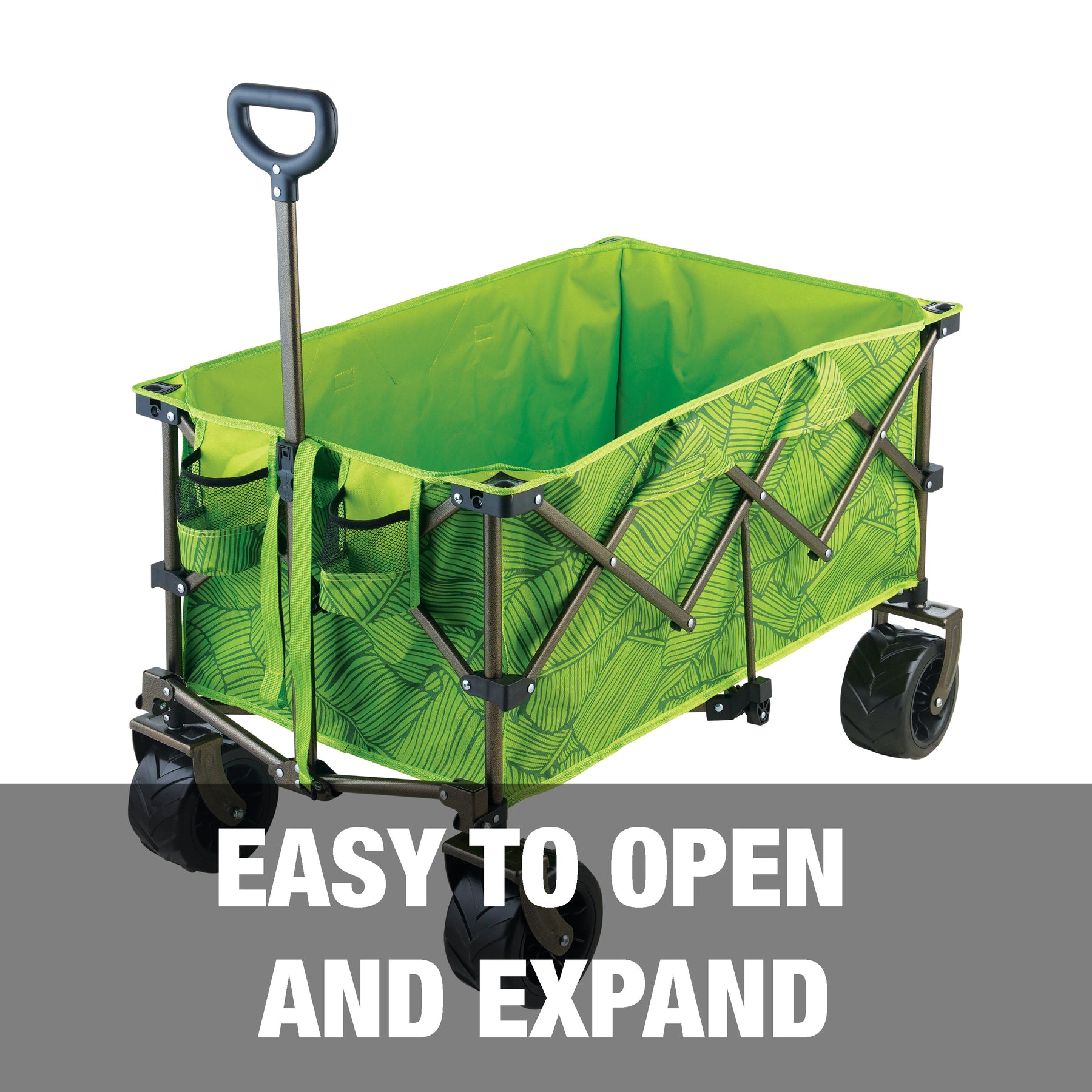 Bliss Hammocks 36-inch Collapsible Garden Cart/Beach Wagon is easy to open and expand.