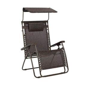 Bliss Hammocks 30-inch Wide XL Zero Gravity Chair with Canopy in the Brown jacquard variation.