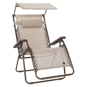 Bliss Hammocks 30-inch Wide XL Zero Gravity Chair with Canopy in the sand variation.