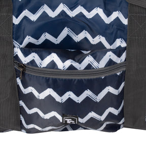 Close-up of the front pocket on the TrailGear 30 Liter Duffel Bag.
