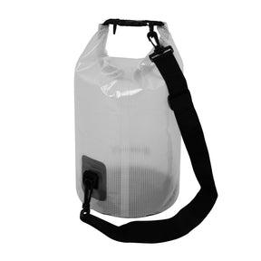 TrailGear 10 liter Heavy-Duty Transparent Dry Bag in the black variation.